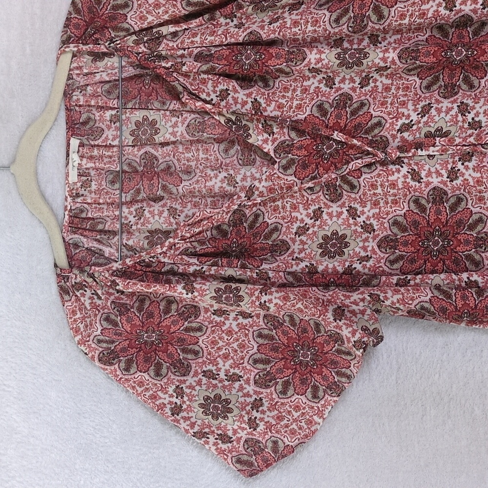 Maurices Womens Pink Floral Chiffon Casual Blouse Size 1X - Picture 2 of 5